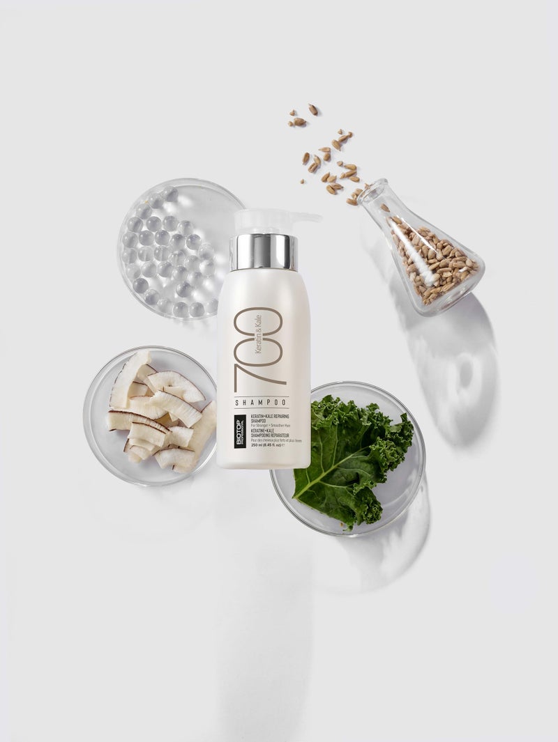 Biotop Professional 700 Keratin + Kale Shampoo 250Ml| Calming Chamomile|Paraben, SLS & Sulfate free|For Damaged, Coarse or Chemically Treated Hair - Image 2
