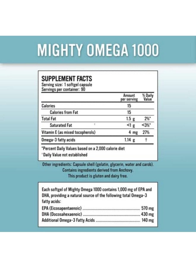 Alkaline for Life مايتي أوميغا 1000 مكمل أوميغا 3 القوي 1000 ملغ EPA DHA لكل كبسولة زيت سمك أوميغا 3 بجرعة عالية مصدره أنشوجة جنوب المحيط الهادئ - مكمل أحماض دهنية أوميغا 3 ثلاثية الجليسريد - Image 2