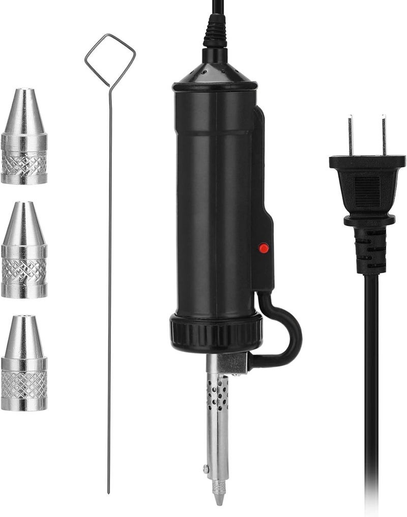 VISLONE Solder Sucker, Automatic Desoldering Pump Vacuum, Portable Electric Solder Tin Sucker, Vacuum Soldering Remove Pump Desoldering Machine, AC110V 30W with 3 Soldering Suction Tips - Image 1