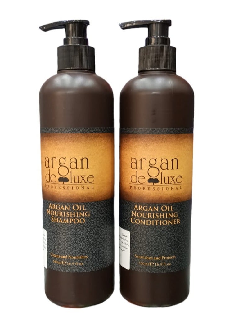 أرغان ديلوكس شامبو 500مل وبلسم 500مل مغذي بزيت الارجان