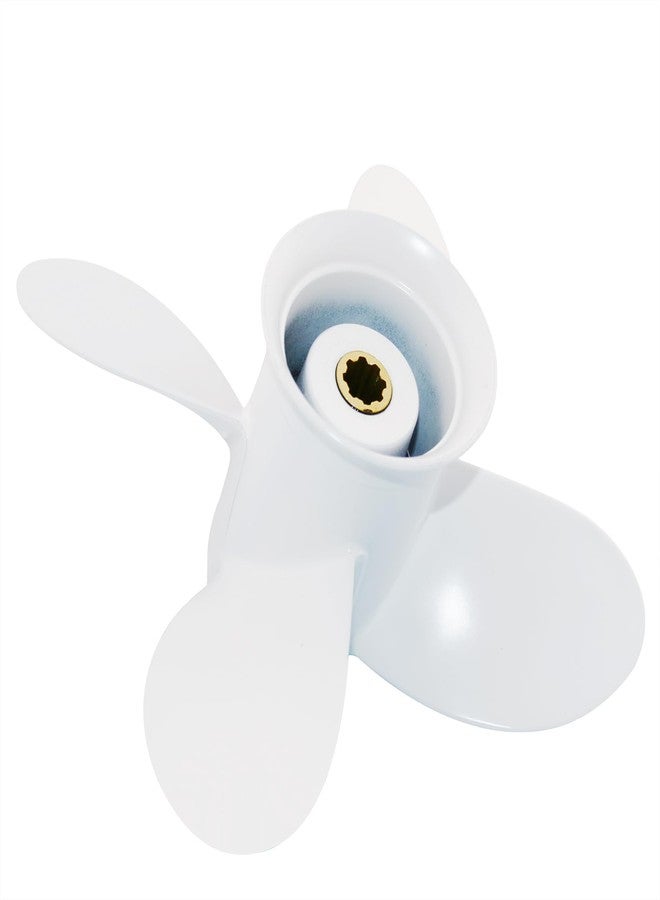 CAPTAIN Propeller Suitable for Yamaha 9.9HP F9.9 15HP F15C F15 F20 4-Stroke Outboard - 4 Blades, 8 Spline Teeth, 9 1/4x10 Pitch - White - Image 4