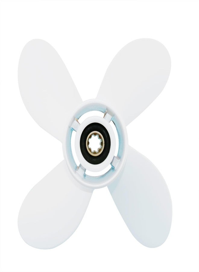 CAPTAIN Propeller Suitable for Yamaha 9.9HP F9.9 15HP F15C F15 F20 4-Stroke Outboard - 4 Blades, 8 Spline Teeth, 9 1/4x10 Pitch - White - Image 2