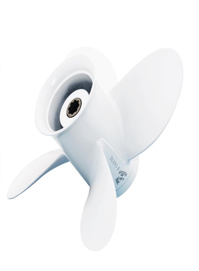 CAPTAIN Propeller Suitable for Yamaha 9.9HP F9.9 15HP F15C F15 F20 4-Stroke Outboard - 4 Blades, 8 Spline Teeth, 9 1/4x10 Pitch - White - Image 5