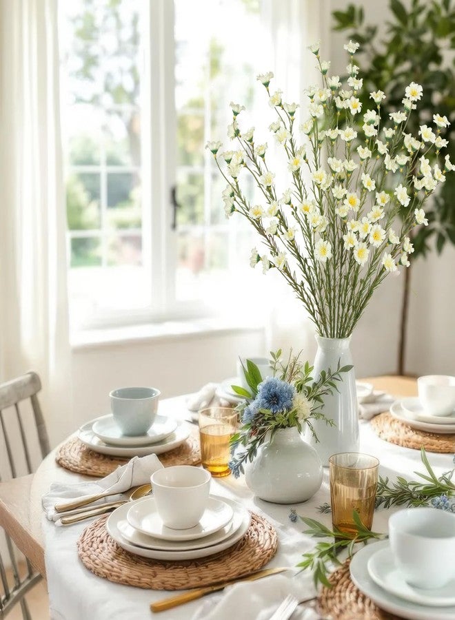 CITYES 10 Pcs Artificial Wildflowers with Stems Bulk Silk Spring Flowers 21" Fake Forsythia Branches Creamy White Faux Wildflowers Floral Arrangement for Home Decor Indoor Outdoor Wedding Centerpieces - Image 3