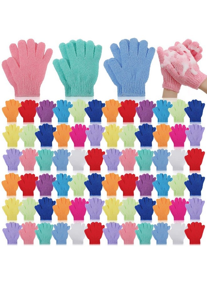 Tegeme 100 Pcs Exfoliating Gloves Double Sided Exfoliating Bath Gloves Nylon Colorful Shower Gloves For Men Women Kids Beauty Spa Massage Shower Deep Clean Body Skin Scrubber Bathing Accessories 13 Colors  - Image 2