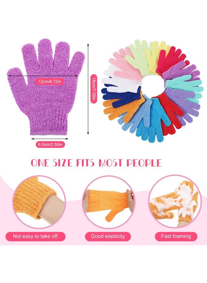 Tegeme 100 Pcs Exfoliating Gloves Double Sided Exfoliating Bath Gloves Nylon Colorful Shower Gloves For Men Women Kids Beauty Spa Massage Shower Deep Clean Body Skin Scrubber Bathing Accessories 13 Colors  - Image 3