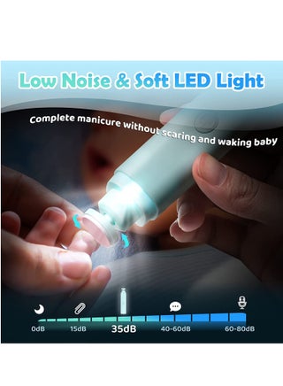 ماكينة تشذيب اظافر كهربائية للاطفال 6 في 1 للاطفال حديثي الولادة واصابع القدم والاصابع بلون ، ازرق - view 3