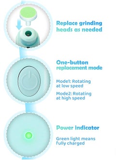 Bebiland 6 In 1 Baby Electric Nail File Drill, No Sharp Claws to Hurt, Nail Care Professional Manicure Pedicure System for Cosmetic Nail Care  - Image 5