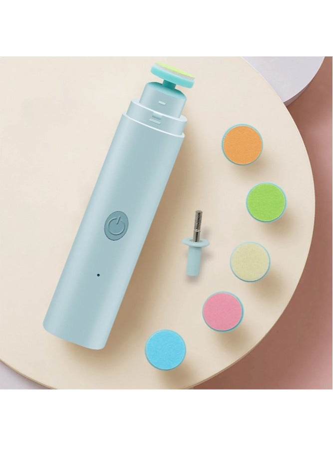 6 In 1 Baby Electric Nail File Drill, No Sharp Claws to Hurt, Nail Care Professional Manicure Pedicure System for Cosmetic Nail Care