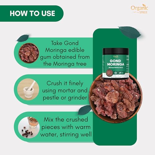 Organic Spree Gond Moringa 150grams | Moringa Gum | Edible Sahjan Gum | Pure, Natural & Plant Based (Pack of -1) - Image 3