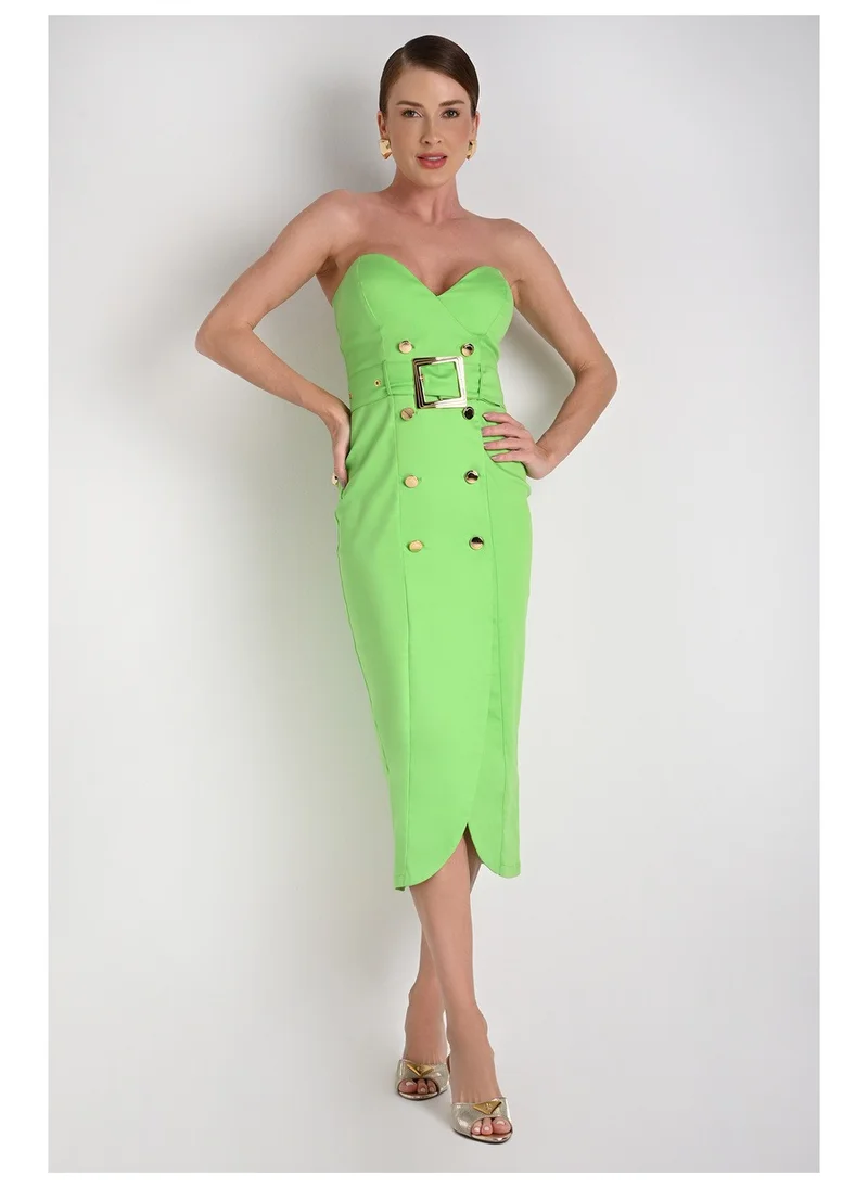 Strapless Dress with Overlap