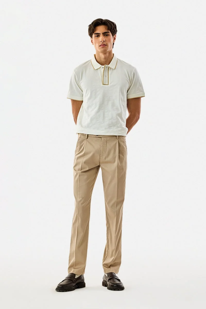 SNITCH Regular Fit Jacquard Polo T-Shirt