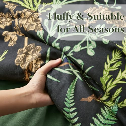 keensoft King Comforter Set - 3 Pieces Botanical Bedding Comforter Set, 1 Soft Green Plant Flowers Comforter (104"x90") and 2 Pillow Shams(20"x36") Ultra-Soft Comfort Suitable for All Seasons - Image 4