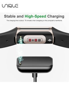 Unique Charger Cable for Fitbit Charge 5 / Luxe, 2 Pack Upgraded Strong Magnetic Charging Cable with Reset Button Replacement for Fitbit Luxe & Fitbit Charge 5, Black Charging Cord Accessory(39.4"/19.7")  - Image 5
