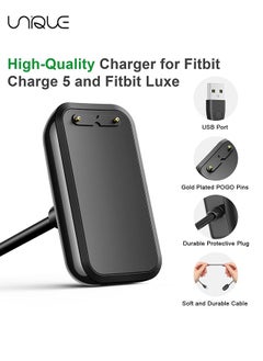 Unique Charger Cable for Fitbit Charge 5 / Luxe, 2 Pack Upgraded Strong Magnetic Charging Cable with Reset Button Replacement for Fitbit Luxe & Fitbit Charge 5, Black Charging Cord Accessory(39.4"/19.7")  - Image 4