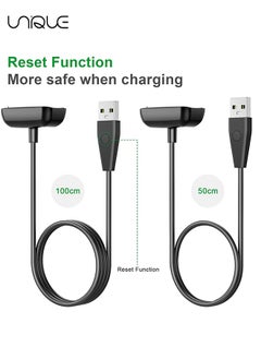 Unique Charger Cable for Fitbit Charge 5 / Luxe, 2 Pack Upgraded Strong Magnetic Charging Cable with Reset Button Replacement for Fitbit Luxe & Fitbit Charge 5, Black Charging Cord Accessory(39.4"/19.7")  - Image 2