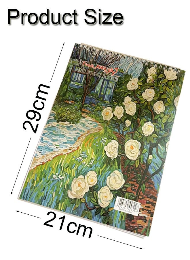 GBQ A4(21*29cm）Drawing Book Contains 50Sheets/Book Sketchbooks Spiral Bound Hardcover Art Books - Image 2
