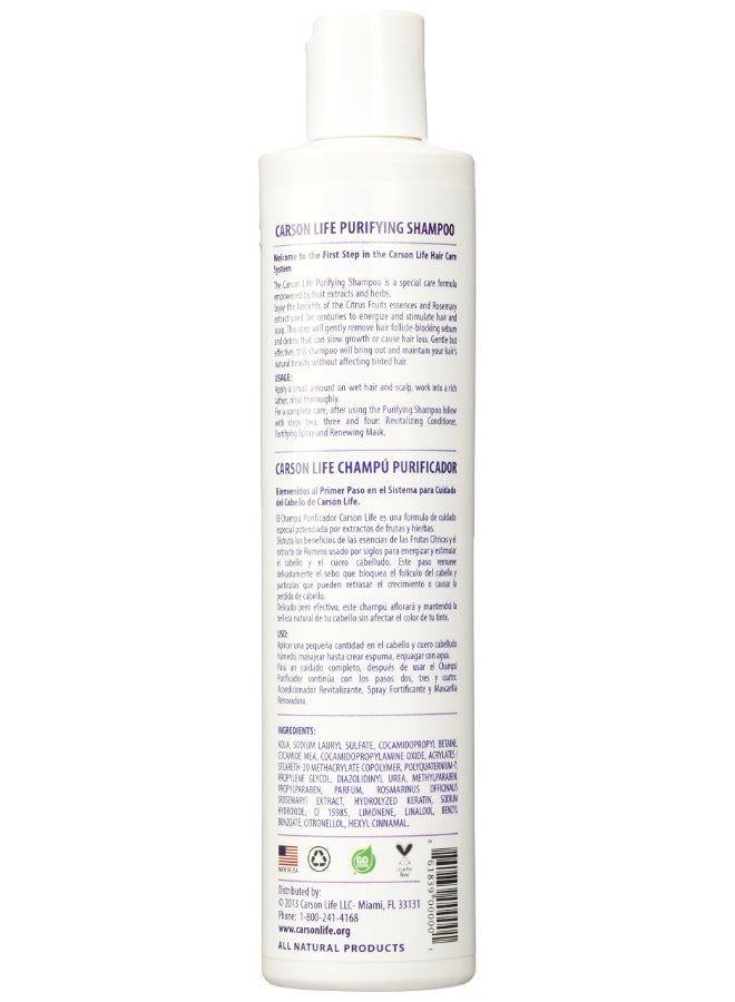 Carson Life Purifying Shampoo For All Hair Types 10 oz Made with Fruits and Herbs Extracts Energize and Stimulate hair Helps Prevent Hair Loss and Dandruff Made In The USA - Image 4