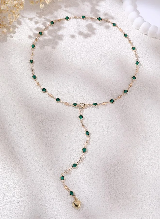 Take Two Take Two Embellished Chain Heart Shape Drop Necklace