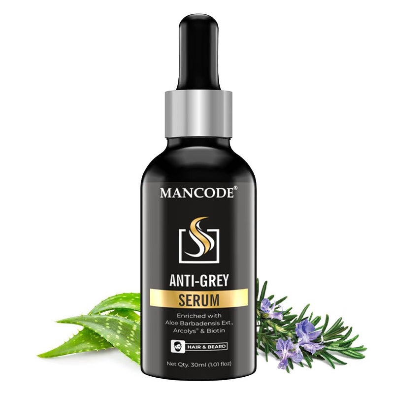 MAN CODE Mancode Anti Grey Serum  Restore Natural Black Color of Grey White Hair  BeardDelay  Reverses GraysStrengthen Hair  Beard Roots Toxin Free For All Hair  Beard Type30ml - Image 2