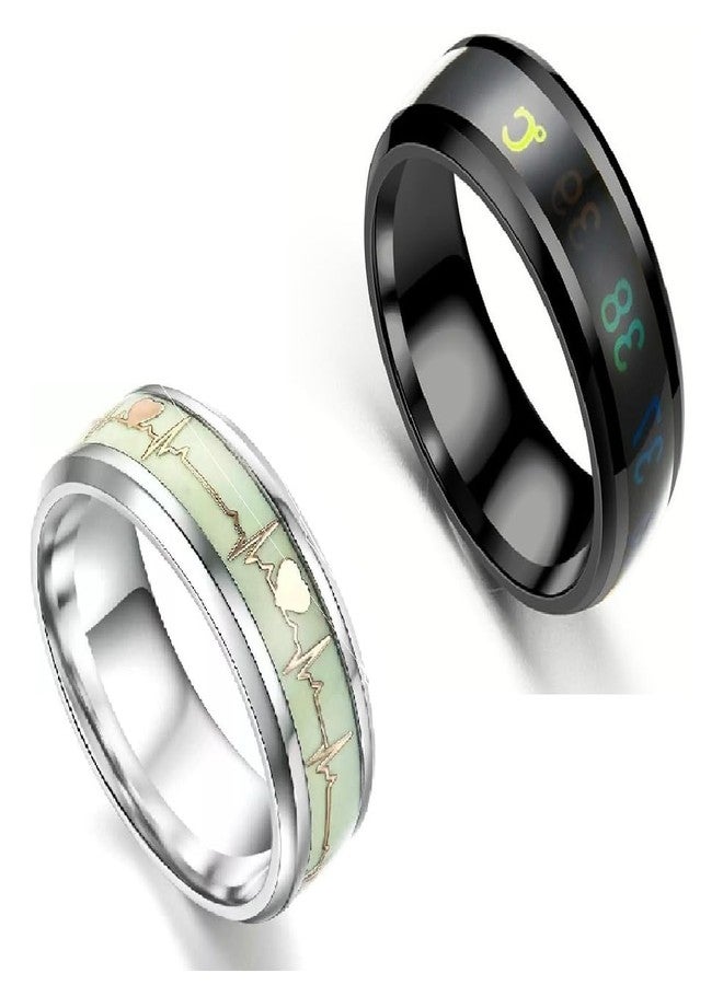 IGA COLLECTION Valentine Stylish Fashionable Latest Combo ECG & Black Temperature Ring W3 (19) - Image 2
