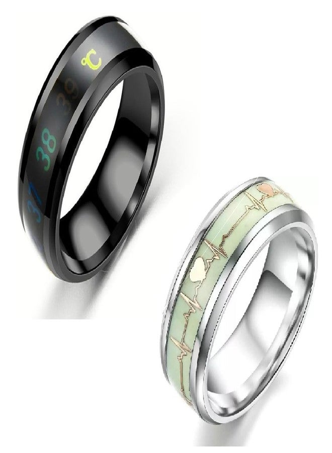 IGA COLLECTION Valentine Stylish Fashionable Latest Combo ECG & Black Temperature Ring W3 (19) - Image 3