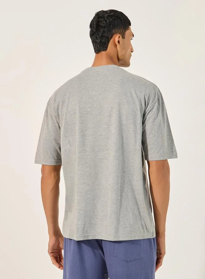 Styli Contrast Seam Piping Detail Oversized T-Shirt