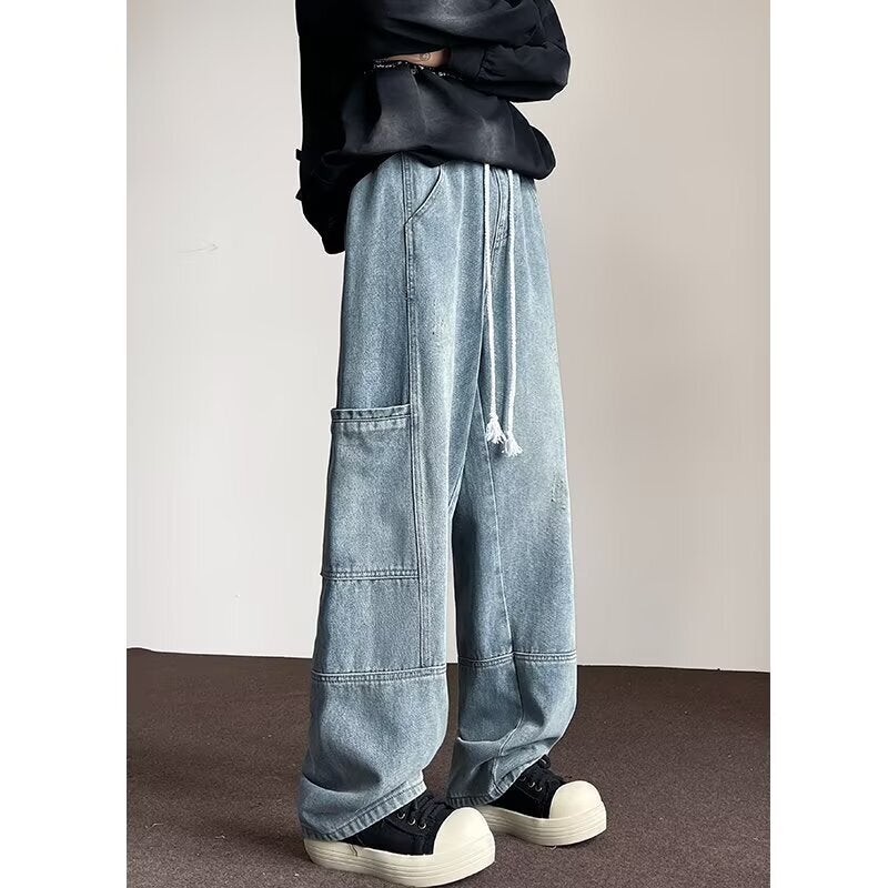 Unisex Classic Denim Jeans Loose Fit Daily Outdoor Wear - Image 3