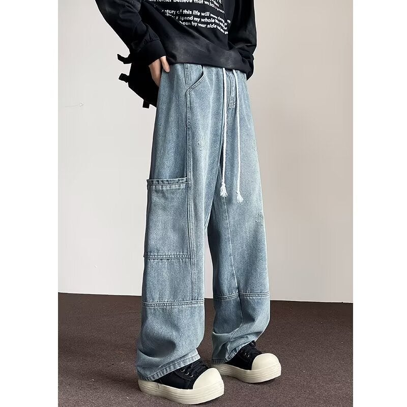 Unisex Classic Denim Jeans Loose Fit Daily Outdoor Wear - Image 4