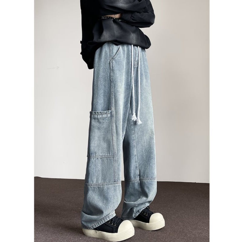 Unisex Classic Denim Jeans Loose Fit Daily Outdoor Wear - Image 2