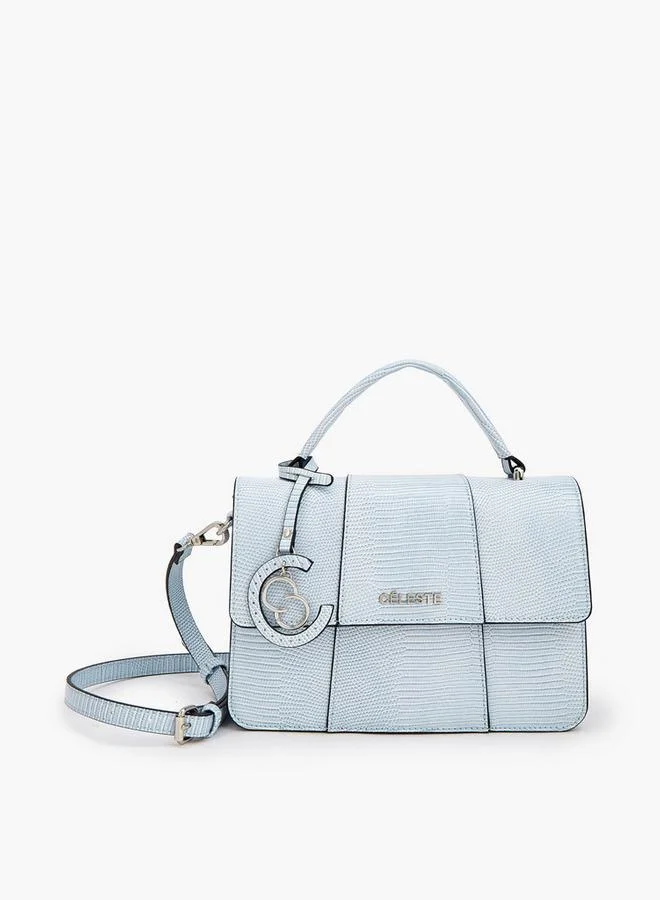 Celeste Textured Satchel Bag With Adjustable Strap