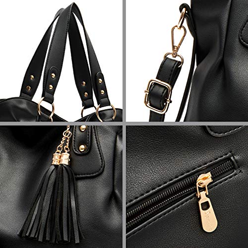 Soperwillton Fashion Handbag for Women Shoulder Bag Top Handle Satchel Hobo Tote Bag Purse Set 4pcs - Image 3