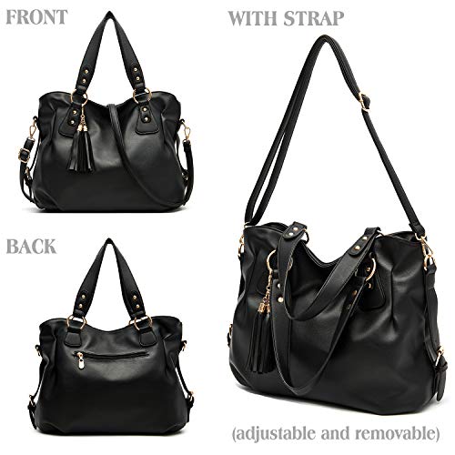 Soperwillton Fashion Handbag for Women Shoulder Bag Top Handle Satchel Hobo Tote Bag Purse Set 4pcs - Image 2
