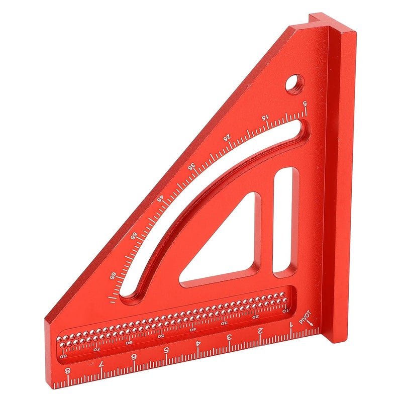 مسطرة نجارة صغيرة من الألومنيوم بزاوية 45 درجة أداة قياس للنجارة - Image 4
