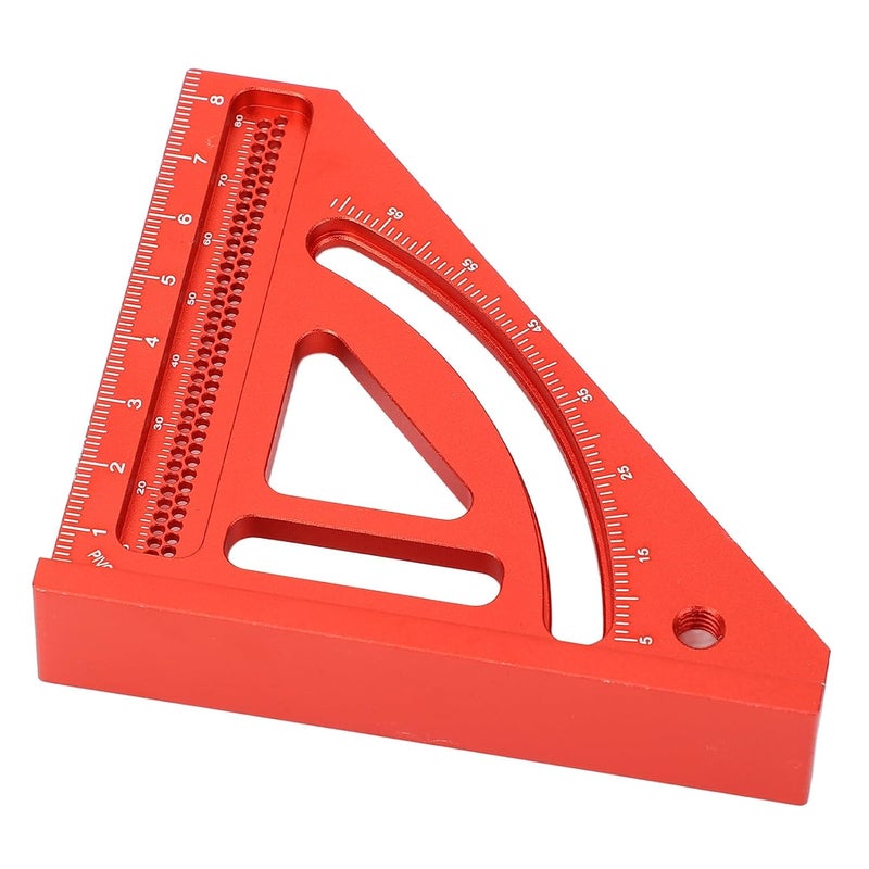 مسطرة نجارة صغيرة من الألومنيوم بزاوية 45 درجة أداة قياس للنجارة - Image 5