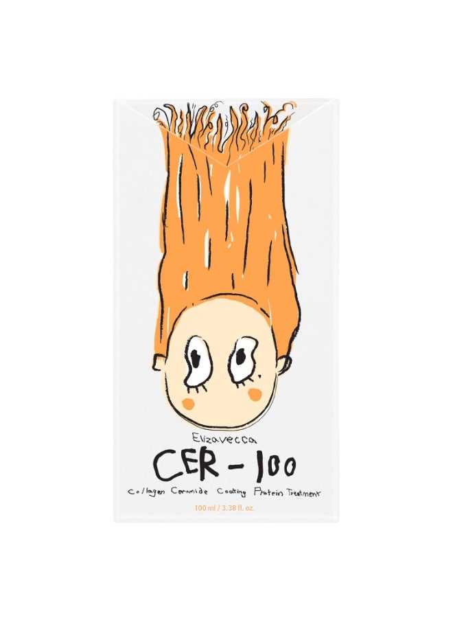 إليزافيكا علاج بروتين الشعر بطلاء الكولاجين Cer-100 100 مل من السيراميد غير المعطر ومكواة الشعر وعلاج العناية بالشعر التالف بالكيراتين، 1 قطعة - Image 2