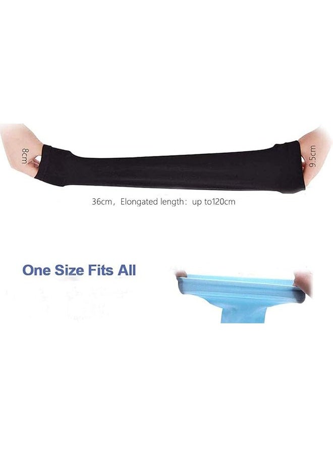 Generic 2 Pieces UV Sun Protection Arm Sleeves  UPF 50 Cooling Sports Sleeve For Men and Women (White+Black)  - Image 2