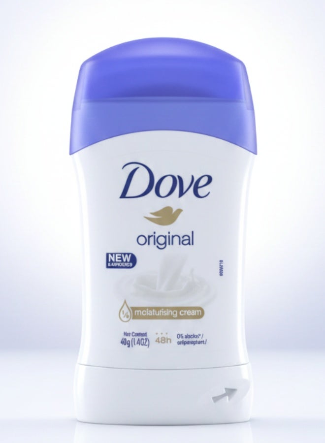 Dove Original Solid Antiperspirant Deo Stick White 40 g Long Lasting Freshness Smooth Underarm Care