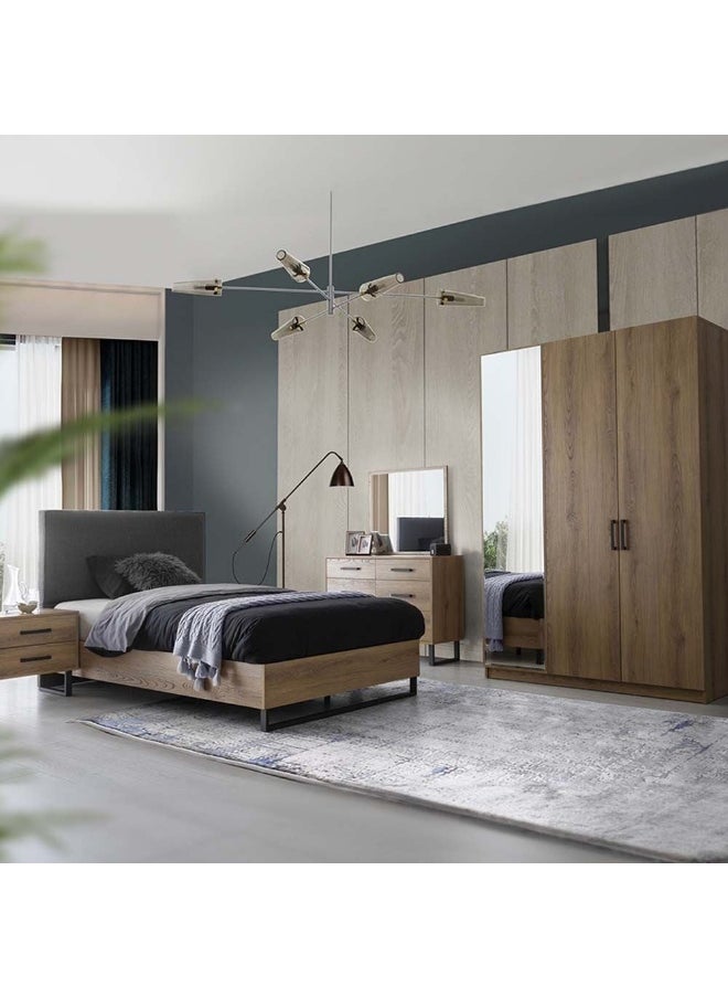 DANUBE HOME Norden 120 X 200 Single Bed - Dark Grey/African Walnut  - Image 1