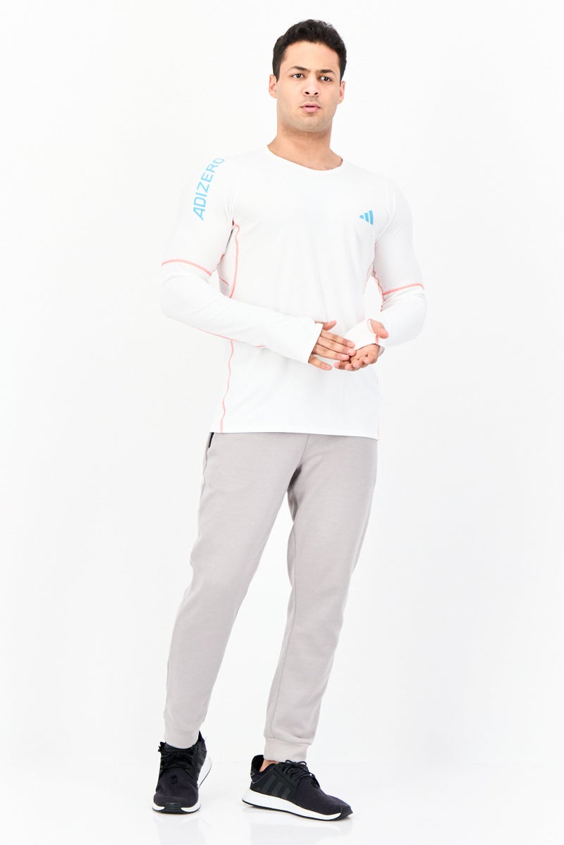 Adidas Men Sportswear Fit Long Sleeve Training T-Shirt, White  - Image 4