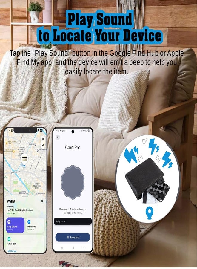 Reyke متتبع ريك سليم، جهاز ذكي متوافق مع iOS Find My و Google Find Hub، جهاز تحديد موقع قابل لإعادة الشحن لعلامات الأمتعة، الهواتف المحمولة وجوازات السفر - Image 4