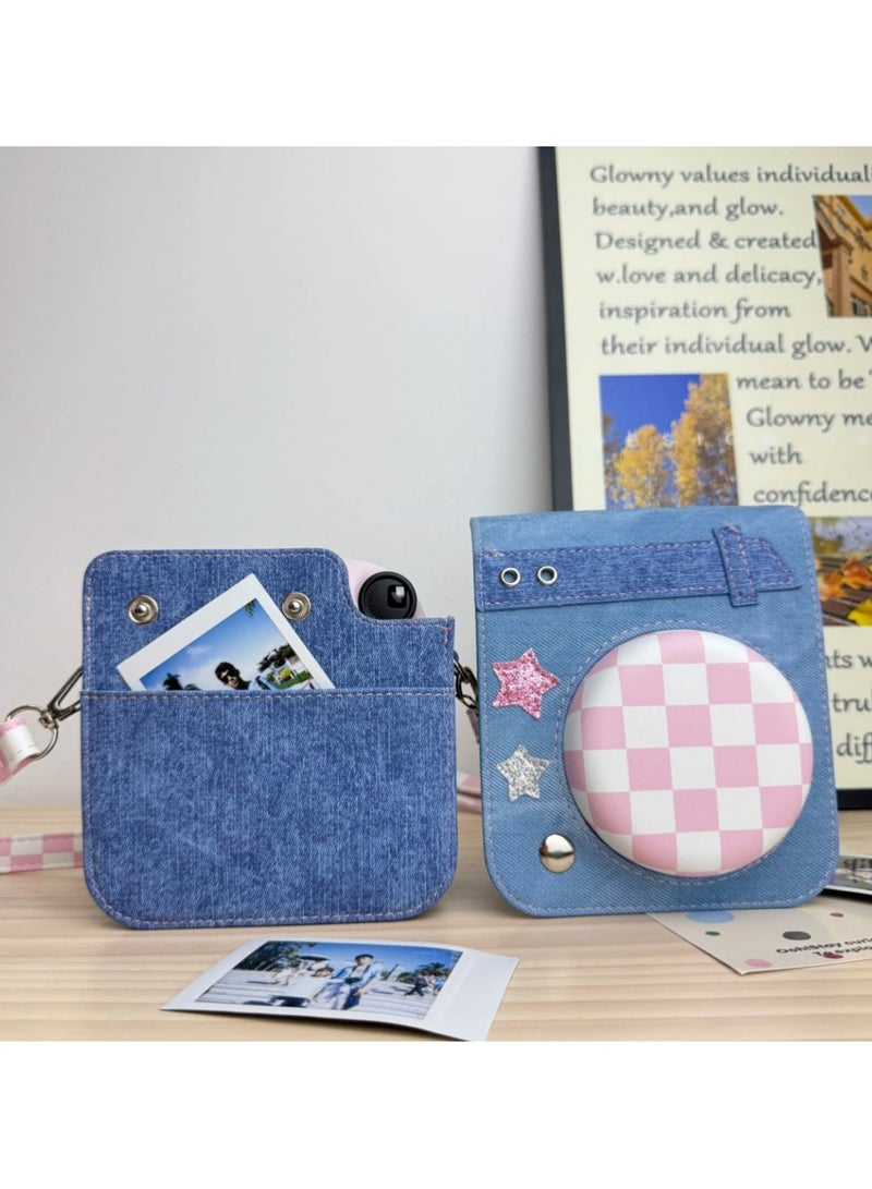 Polaroid mini12 40 universal leather embossed vintage fashion camera bag drop resistant portable strap crossbody bag - Image 2