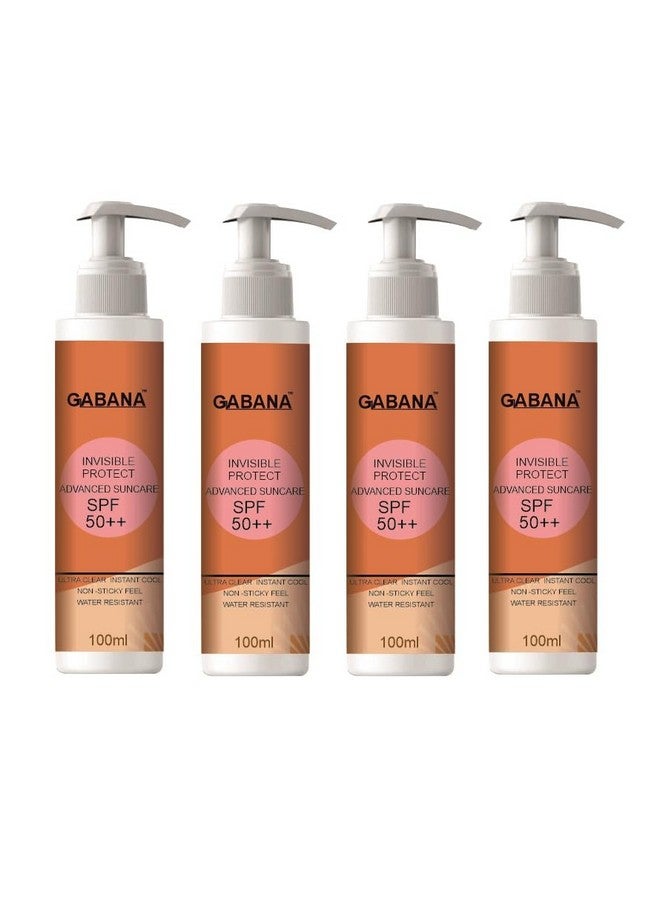 GABANA Sunscreen Fairness Lotion SPF 50++ for Dry and Oily Skin (Pack of 4, 100 ml)|sunscreen lotion for Face and Body Lotion for Men and Women Sunscreen Cream for Dry Skin and Oily Skin Tan Free Skin - Image 1
