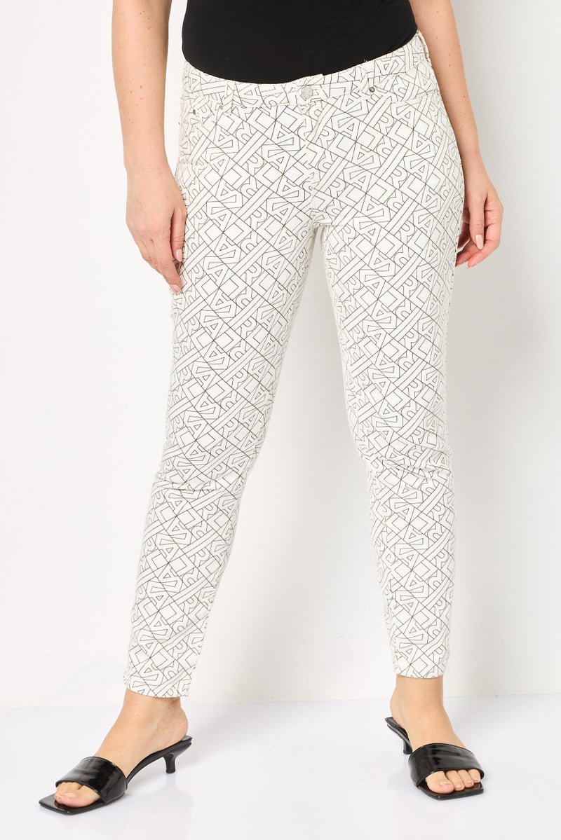 Karl Lagerfeld Women Regular Fit Allover Print Non Stretchable Jeans, Multicolor - Image 1