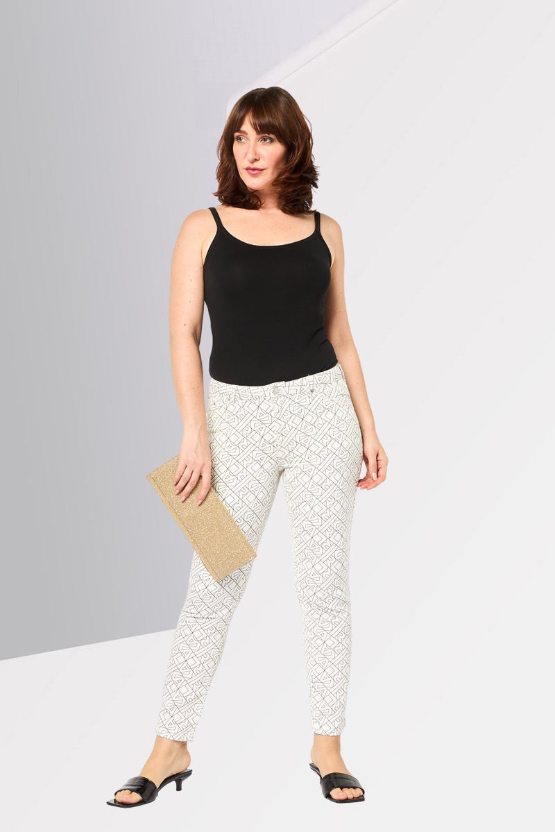 Karl Lagerfeld Women Regular Fit Allover Print Non Stretchable Jeans, Multicolor - Image 2