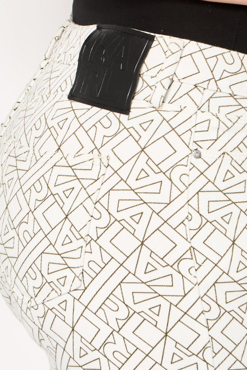 Karl Lagerfeld Women Regular Fit Allover Print Non Stretchable Jeans, Multicolor - Image 3