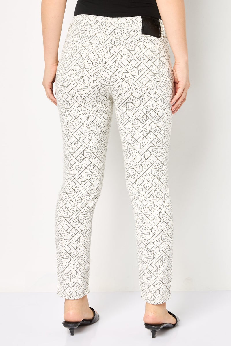 Karl Lagerfeld Women Regular Fit Allover Print Non Stretchable Jeans, Multicolor - Image 4