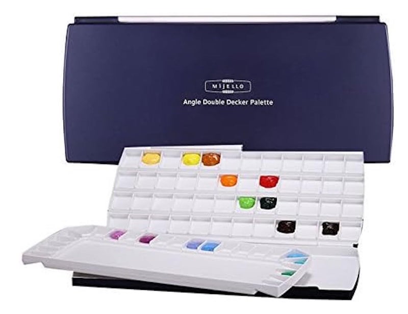 Mijello Watercolor Double Decker Palette 72 Wells 1456 x 708 x 118 1 Each