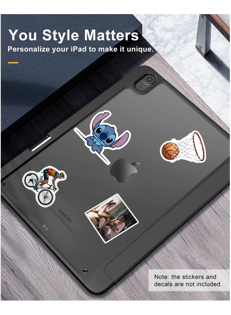 DUSALA Case for iPad Air 11 Inch (M3/M2-2025/2024) with Pencil Holder, iPad Air 5th/4th Generation Case (2022/2020) 10.9 Inch, Slim Protective Cover with Clear Back, Auto Wake/Sleep, (Black) - Image 5