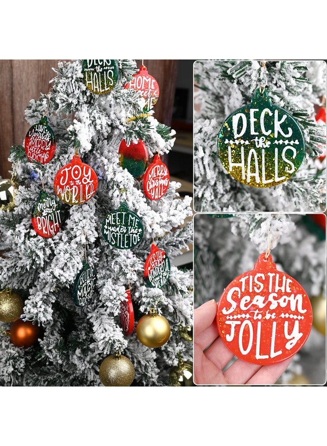 Sakolla Christmas Resin Molds 2 Pack Christmas Silicone Molds Ornaments Resin Molds Round Shape Lettered Pendant For Epoxy Resin Casting Diy Jewelry Keychain Snowflakes Crafts - Image 3